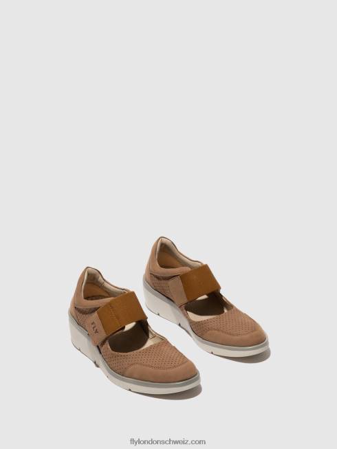 CH Fly London Frauen Klettverschlussschuhe naje583 Sand 2664623