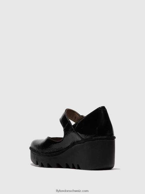 CH Fly London Frauen Schnallenschuhe baxe428 Luxorschwarz 2664621