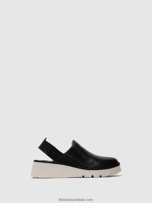 CH Fly London Frauen Slingback-Schuhe plog430 Schwarz 2664645