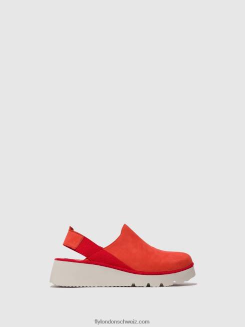 CH Fly London Frauen Slingback-Schuhe plog430 Teufelsrot 2664644