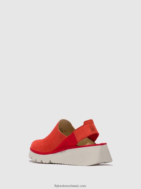 CH Fly London Frauen Slingback-Schuhe plog430 Teufelsrot 2664644