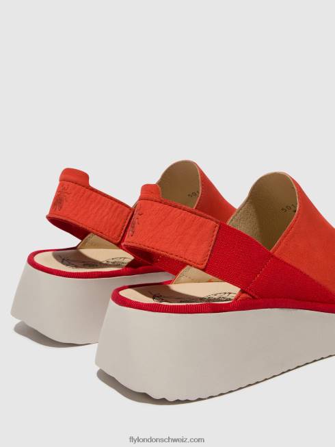 CH Fly London Frauen Slingback-Schuhe plog430 Teufelsrot 2664644