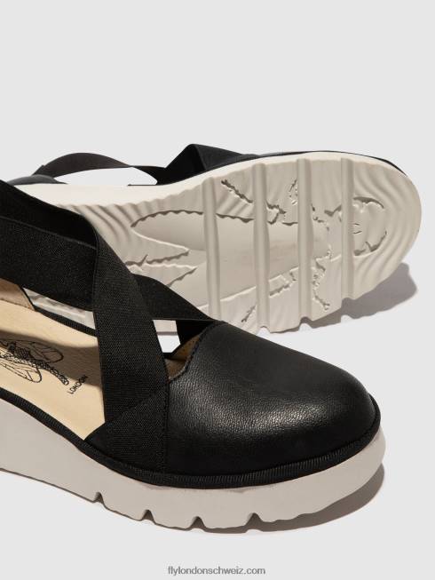 CH Fly London Frauen elastische Schuhe Pacy415 Schwarz 2664661