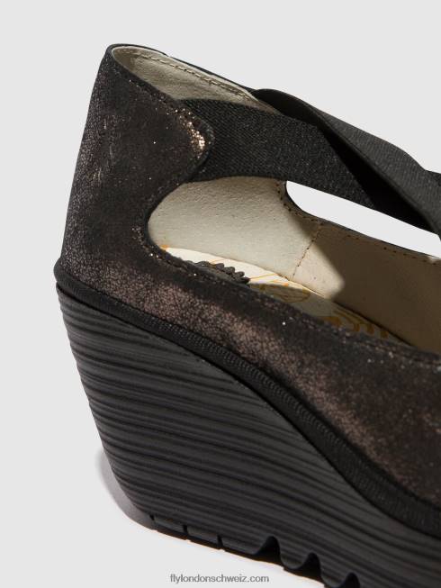 CH Fly London Frauen elastische Schuhe yoly402 Graphit 2664685