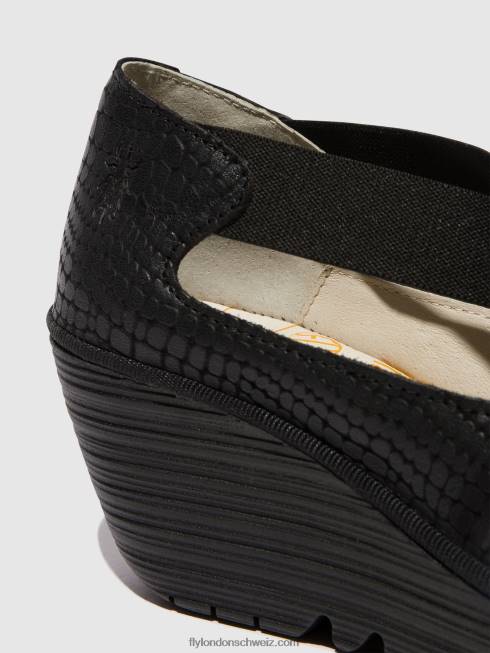 CH Fly London Frauen elastische Schuhe yoly402 Schwarz 2664684