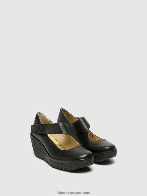 CH Fly London Frauen Mary Jane Schuhe yasi682 Mousse schwarz 2664696