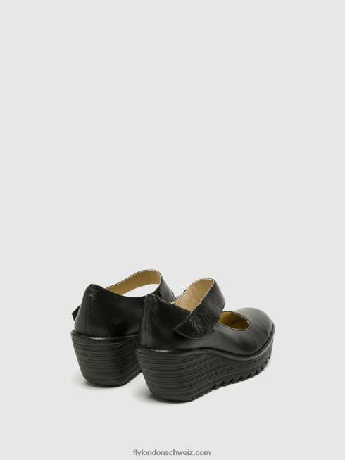 CH Fly London Frauen Mary Jane Schuhe yasi682 Mousse schwarz 2664696