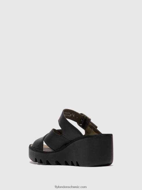 CH Fly London Frauen Keilpantoletten bocy409 Schwarz 2664356