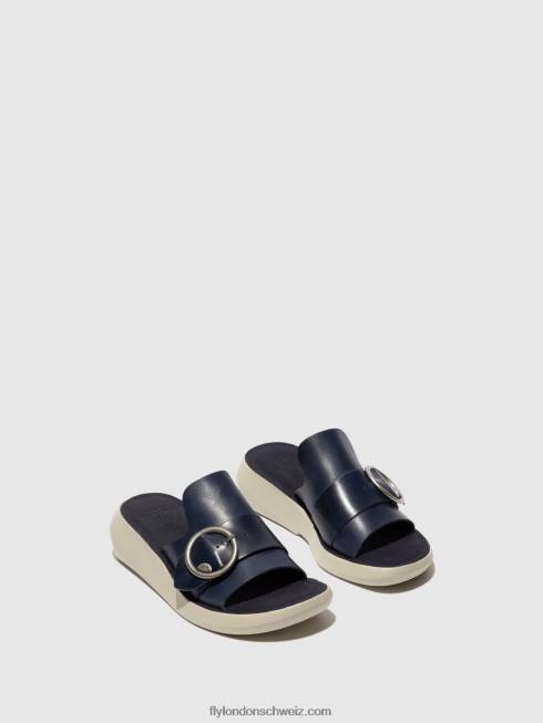 CH Fly London Frauen Schnallenpantoletten beyd925 Blau 2664379