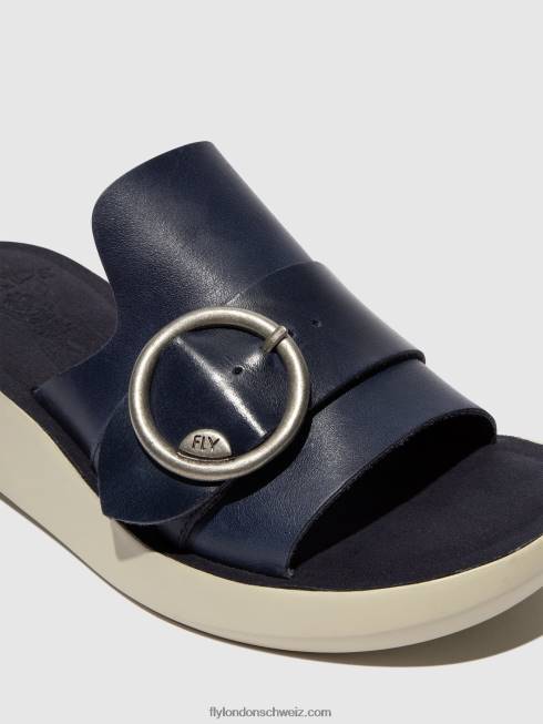 CH Fly London Frauen Schnallenpantoletten beyd925 Blau 2664379