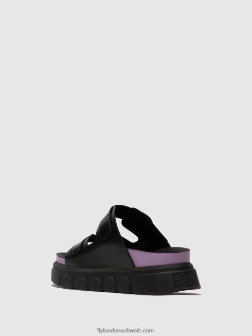 CH Fly London Frauen Schnallenpantoletten cide946 schwarz (violett) 2664376