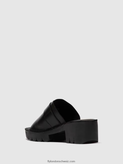 CH Fly London Frauen Schnallenpantoletten eple519 Schwarz 2664370