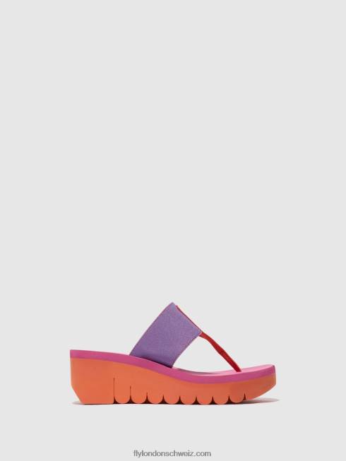 CH Fly London Frauen Slip-On-Pantoletten yomu725 orange/violett (Rose) 2664360