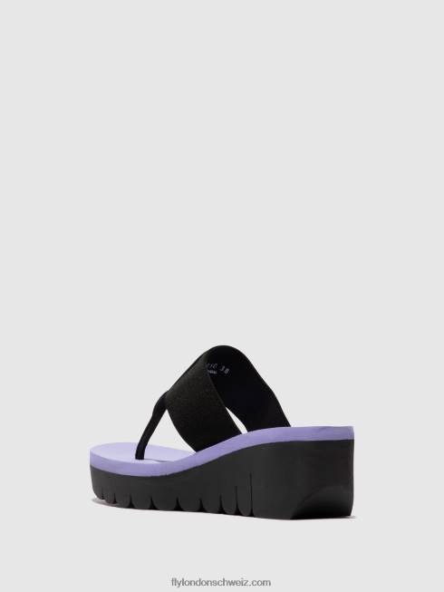 CH Fly London Frauen Slip-On-Pantoletten yomu725 schwarz (Viola) 2664361