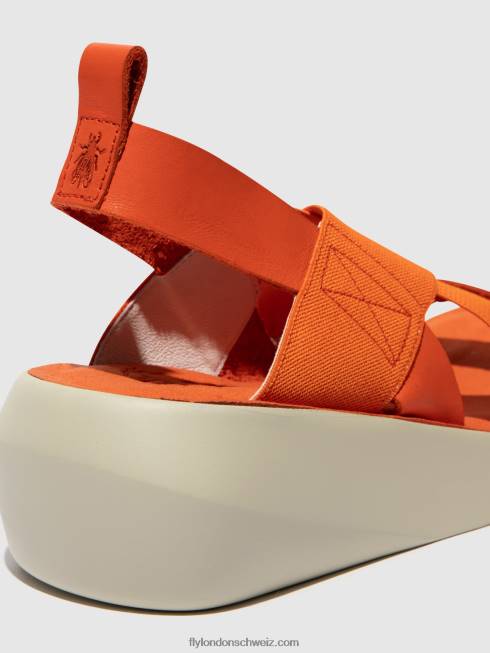 CH Fly London Frauen Crossover-Sandalen baji848 Koralle 2664590