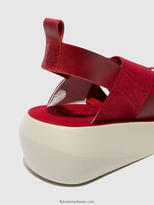 CH Fly London Frauen Crossover-Sandalen baji848 Rot 2664591
