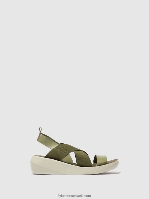 CH Fly London Frauen Crossover-Sandalen baji848 SMOG 2664592