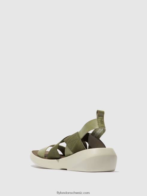 CH Fly London Frauen Crossover-Sandalen baji848 SMOG 2664592