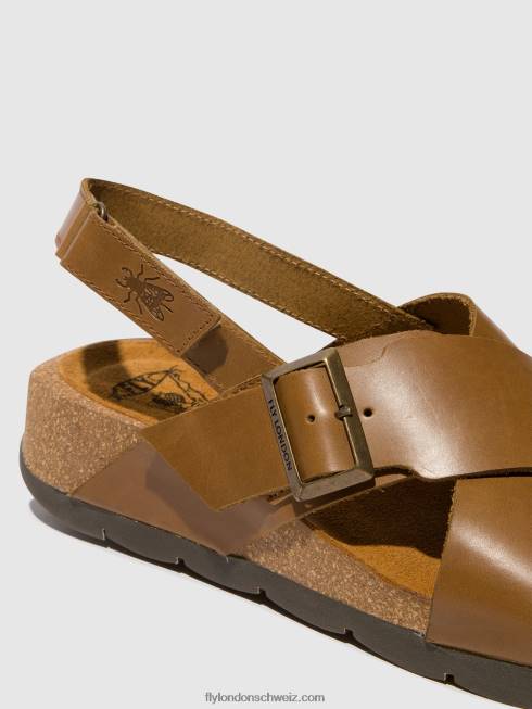 CH Fly London Frauen Crossover-Sandalen chlo852 Kamel 2664488
