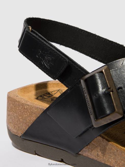 CH Fly London Frauen Crossover-Sandalen chlo852 Schwarz 2664588