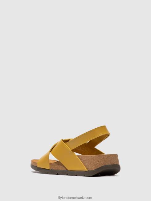 CH Fly London Frauen Crossover-Sandalen chlo852 Senf 2664489