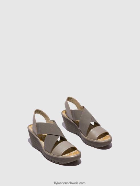 CH Fly London Frauen Crossover-Sandalen yaji888 Silber 2664615