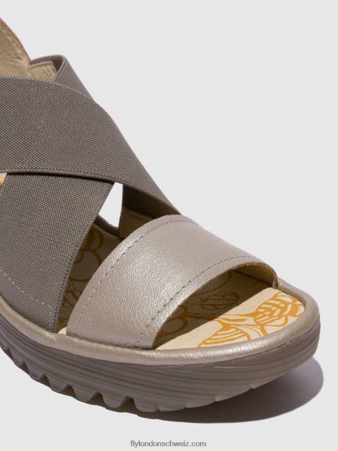 CH Fly London Frauen Crossover-Sandalen yaji888 Silber 2664615