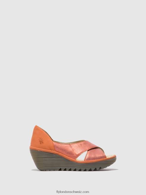 CH Fly London Frauen Crossover-Sandalen yoma307 Lachs/Pfirsich 2664564