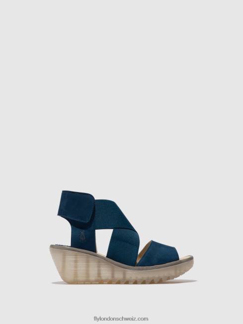 CH Fly London Frauen Crossover-Sandalen yuba385 Blau 2664485