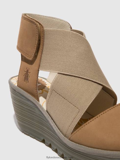 CH Fly London Frauen Crossover-Sandalen yuba385 Sand 2664487