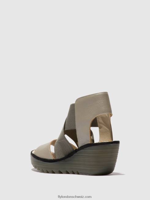 CH Fly London Frauen Crossover-Sandalen yuba385 Silber 2664477