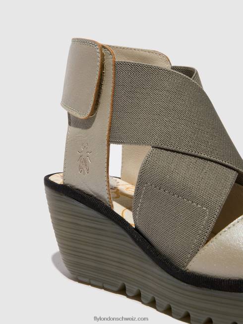 CH Fly London Frauen Crossover-Sandalen yuba385 Silber 2664477