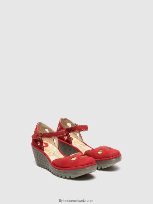 CH Fly London Frauen Keilsandaletten Yuna Lippenstift rot 2664617