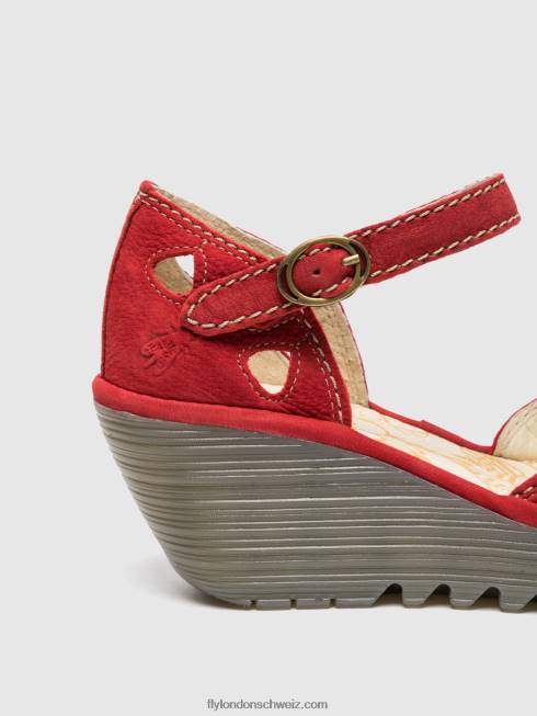CH Fly London Frauen Keilsandaletten Yuna Lippenstift rot 2664617