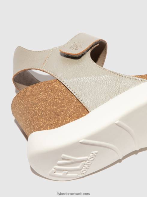 CH Fly London Frauen Klettsandalen gogo967 Silber 2664400