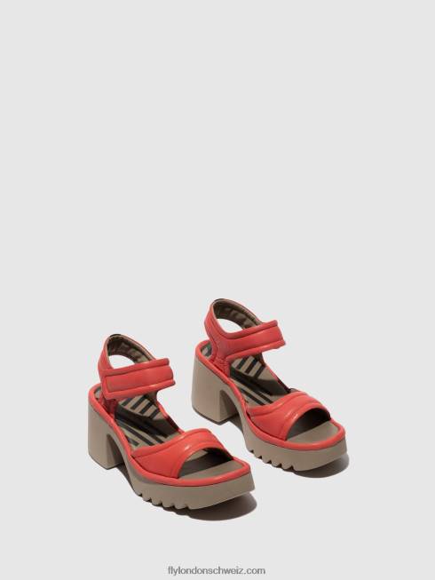 CH Fly London Frauen Klettsandalen mank433 Himbeere 2664402