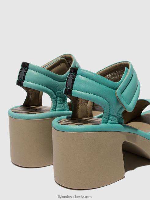 CH Fly London Frauen Klettsandalen mank433 Türkis 2664397