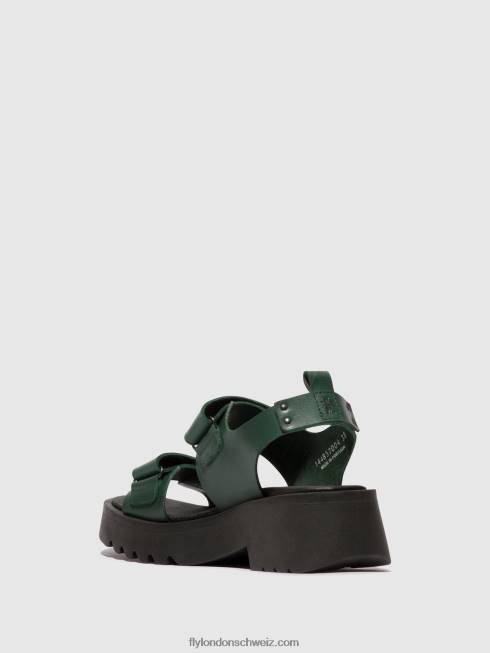 CH Fly London Frauen Klettsandalen meka857 Benzin 2664392