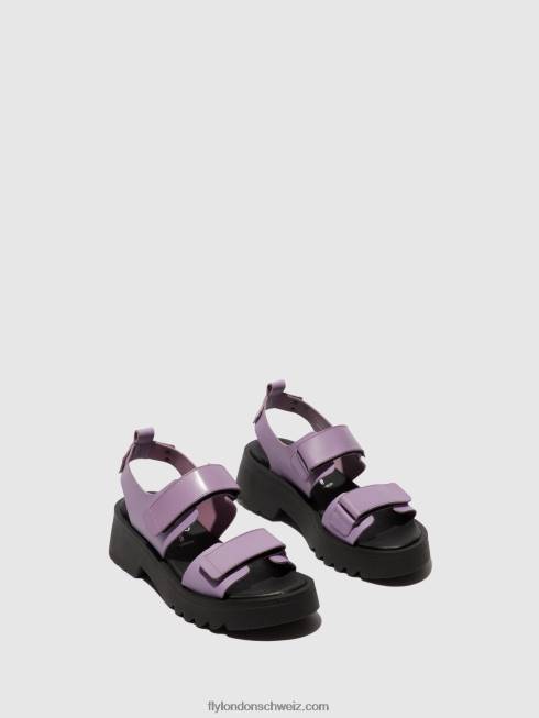 CH Fly London Frauen Klettsandalen meka857 violett 2664393