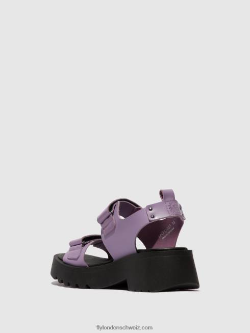 CH Fly London Frauen Klettsandalen meka857 violett 2664393