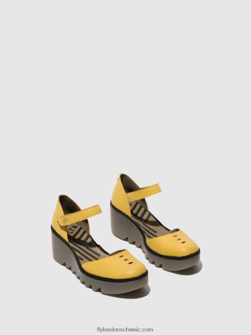 CH Fly London Frauen Knöchelriemensandalen biso305 Gelb 2664505