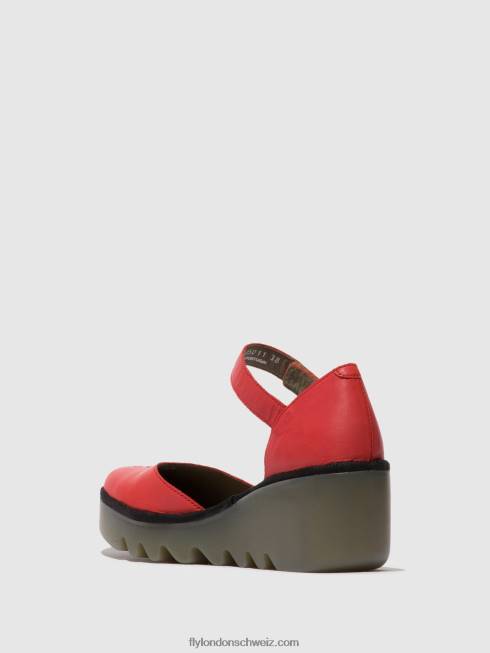 CH Fly London Frauen Knöchelriemensandalen biso305 Himbeere 2664513