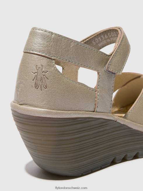 CH Fly London Frauen Knöchelriemensandalen yent365 Silber 2664565