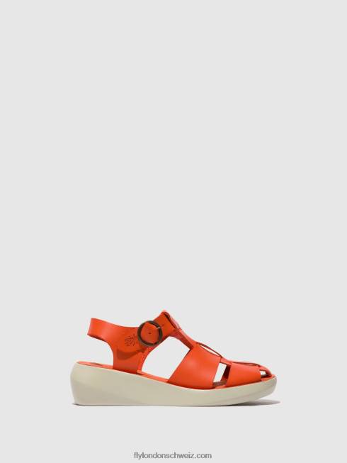 CH Fly London Frauen Riemchensandalen bawe842 Koralle 2664428