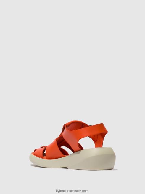 CH Fly London Frauen Riemchensandalen bawe842 Koralle 2664428