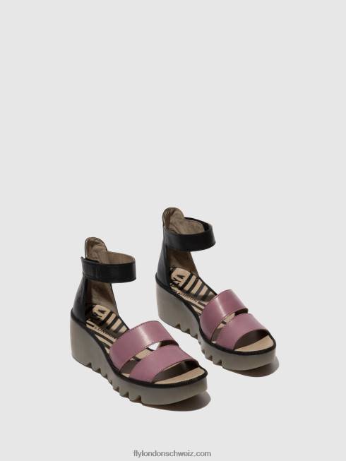 CH Fly London Frauen Riemchensandalen bono290 violett/schwarz 2664389