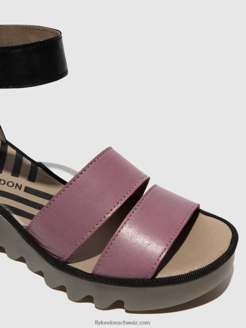 CH Fly London Frauen Riemchensandalen bono290 violett/schwarz 2664389