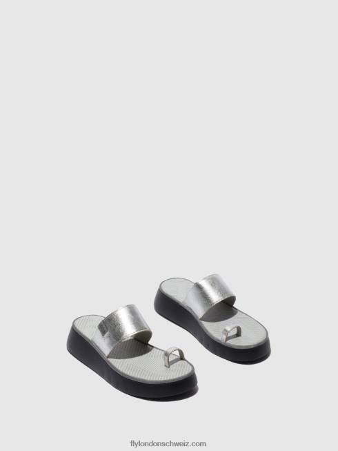 CH Fly London Frauen Riemchensandalen chev316 Idra-Silber 2664601