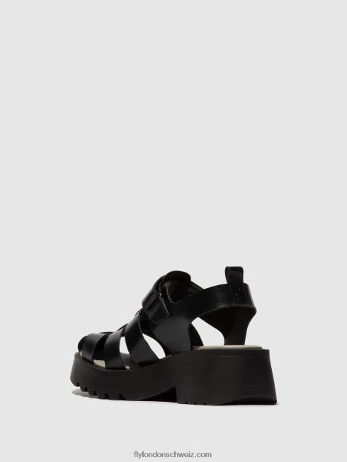 CH Fly London Frauen Riemchensandalen maie850 Schwarz 2664537