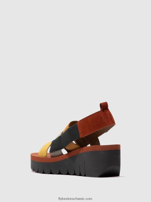 CH Fly London Frauen Riemchensandalen yere847 Multi (Stein) 2664530